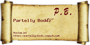 Partelly Bodó névjegykártya
